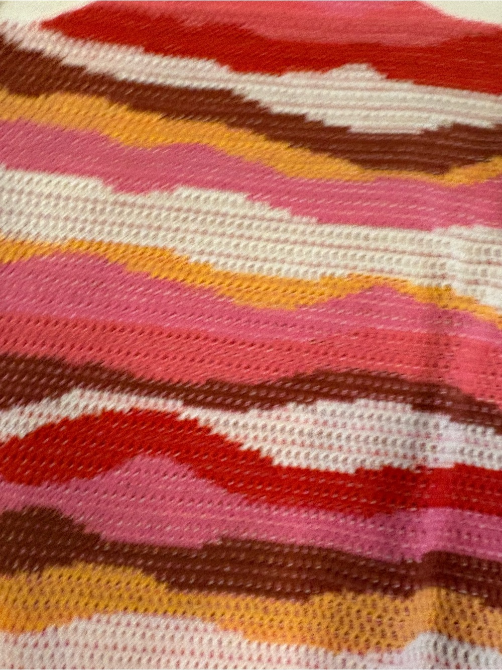 LOFT Pink Multi-Color Crochet Wave Tank - Picture 2 of 5